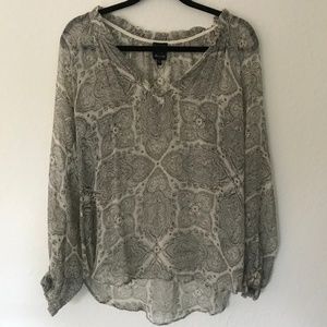 Ella Moss Peasant Silk Blouse Size Small anthro